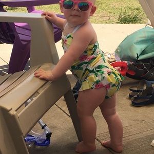 Janie and Jack baby swimsuit and sunhat